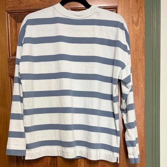 AYR Women's Blue and White Striped Early Mornings Long Sleeve Tee - Picture 3 of 7